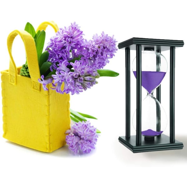 30 minuters timglas timer sand timer klocka 30 minuter träram sandglas timer heminredning skrivbordsdekoration kökstimer timglas timer purp