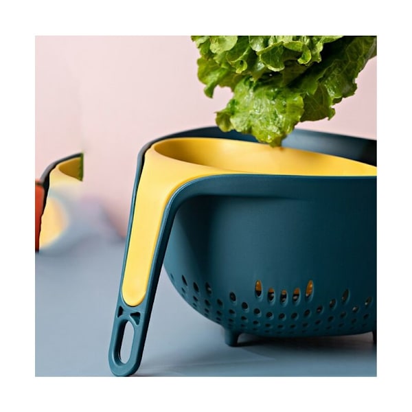 （Blå og gul） Lot med 2 stabelbare, stabile og ikke-vippende, til grøntsager, pasta, BPA-fri, BPA-fri, BPA-fri, BPA-fri, BPA-fri, BPA-fri, BPA-fri, BPA-fri