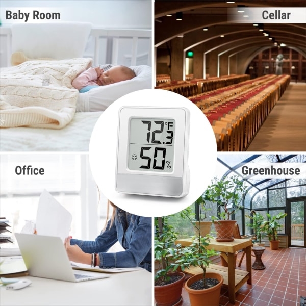 Digitalt hygrometer innendørs termometer fuktighetsmåler romtermometer med temperatur- og fuktighetsmonitor Mini hygrometer termometer