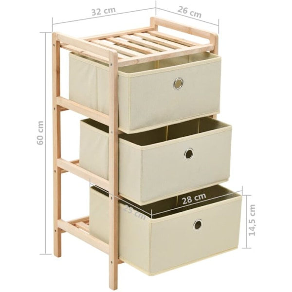 Säilytyshylly 3 koria beige setripuu