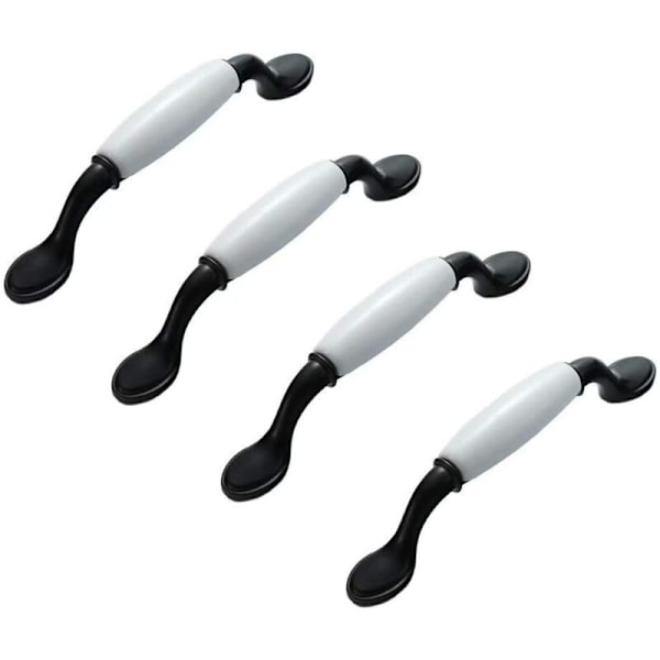 4 handtag i keramik för möbler, handtag för köksskåp, självhäftande handtag för möbelhållare, handtag i zinklegering för köksskåp (96 mm)