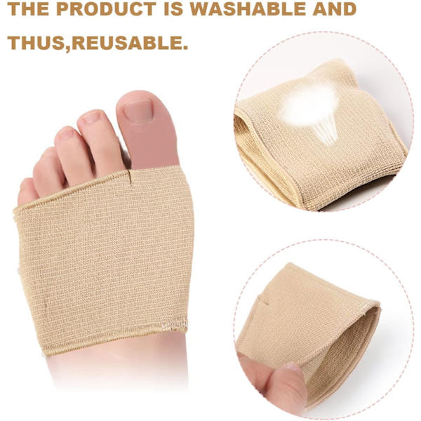 2 par metatarsalputer, metatarsalputer, forfotputer med gelputer innleggssåle, forfot plantarputer, metatarsalputer (2 par)