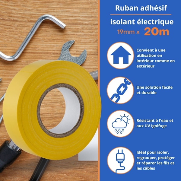Sort elektrisk isoleringstape - 17 mm x 10 m - modstandsdygtig, selvklæbende - beskyt, bundt, reparer kabler - 1 rulle