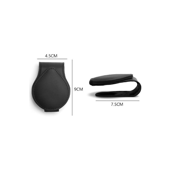 2-pack Bilglasögonhållare, Magnetisk hängande lädertillbehör för glasögon, Universell solskyddshållare, Praktisk bilglasögonhållare med Adso