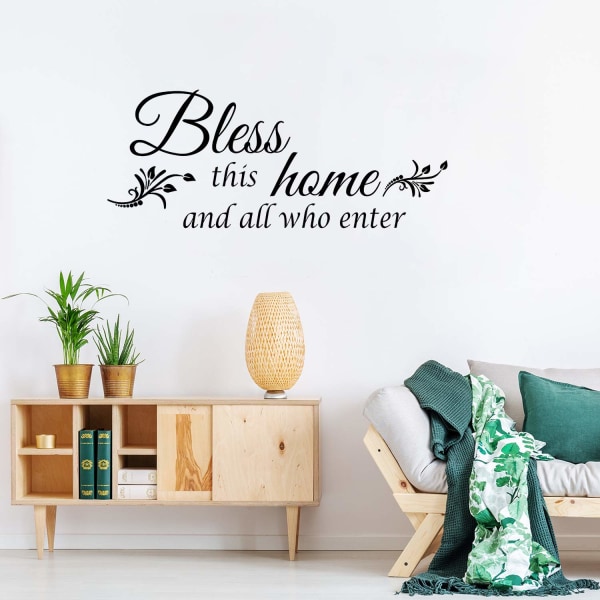 2 Bless This Home Kjøkkenveggklistremerker og Kunstnerisk Spisestue Inngang og Stue Veggklistremerke Dekor, 12 x 35,4 tommer