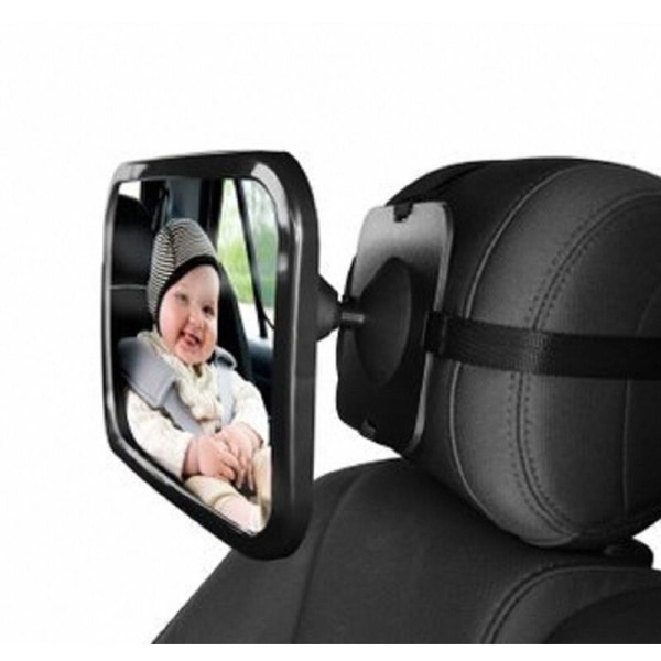 Baby auton taustapeili, kodikas baby pääntuen peili, 360° pyörivä baby autopeili, musta