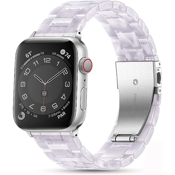 Resin-rem (blank vit), lämplig för Apple Watch rem 42/44/4