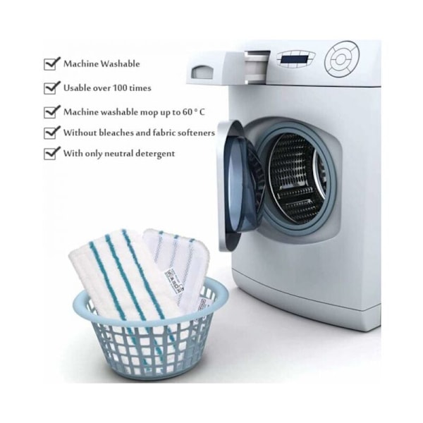 Suorakulmaiset mikrokuituiset puhdistustarvikkeet Black+Decker-höyrymoppeihin - Korvaavat FSM1500, FSM1600, FSM1610, FSM1620, FSM1630, FSMH162