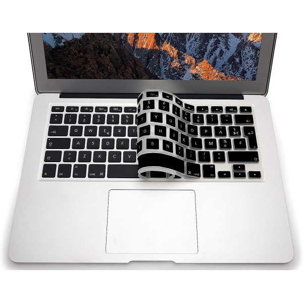 Tastaturbeskytter for Apple MacBook Air 13 Pro Retina 13" og 15" - Fleksibel silikonnøkkelbeskytter - Svart slank pute