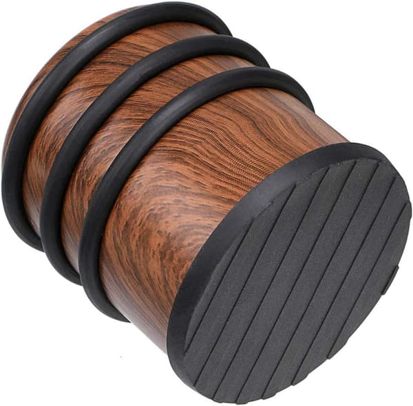 1 kg rustfrit dørstopper i rustfrit stål, tung metaldørstopper til gulv med gummipuffer - ingen fastgørelsesdesign (træstruktur