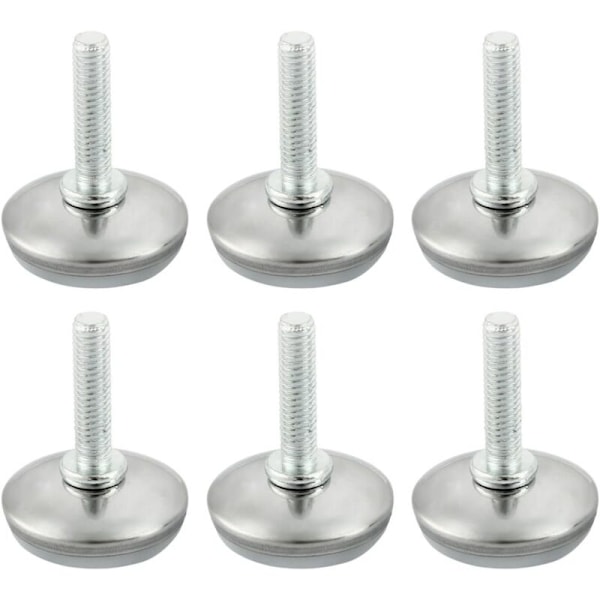 6 stk. Justerbare møbelben Nivelleringspute Base Ben Bord Stol Justerbar Gulvbeskytter M6 x 25mm