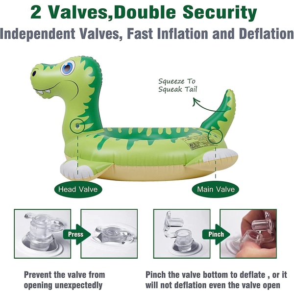 Lasten dinosauruksen uima-allasrengas, puhallettavat uima-altaan lelut, uimarengas Zizi-äänellä, kesän puhallettavat uima-altaan lelut