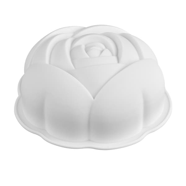 Enkelt hul rose silikone kageform (hvid), kage bageform, non-stick hurtig udløsning, bageform til mousse kager