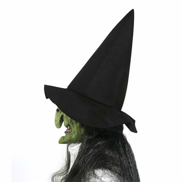 Gammel Kvinde Heks Maske Halloween Kostume Uhyggelig Scary Party Cosplay Dekoration Tilbehør