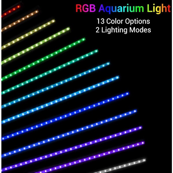 28 cm LED Akvarielys med Fjernbetjening, Undervandslys med Timer til Ferskvandsakvarium, Fuld Spektrum Belysning til 30-50 cm Akvarier