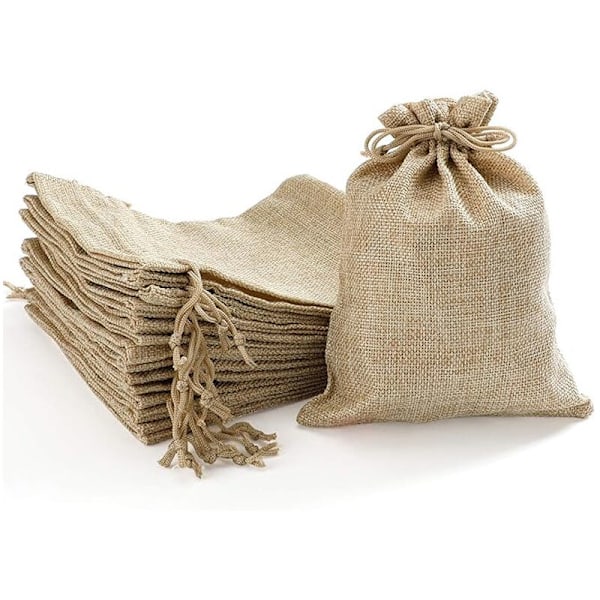 30 Drageer JUTE canvas, jute påse 10x14cm, liten jute canvas väska, bröllop tygpåse, små jute presentpåsar, jute väska, mandelpåse i jute (10x14