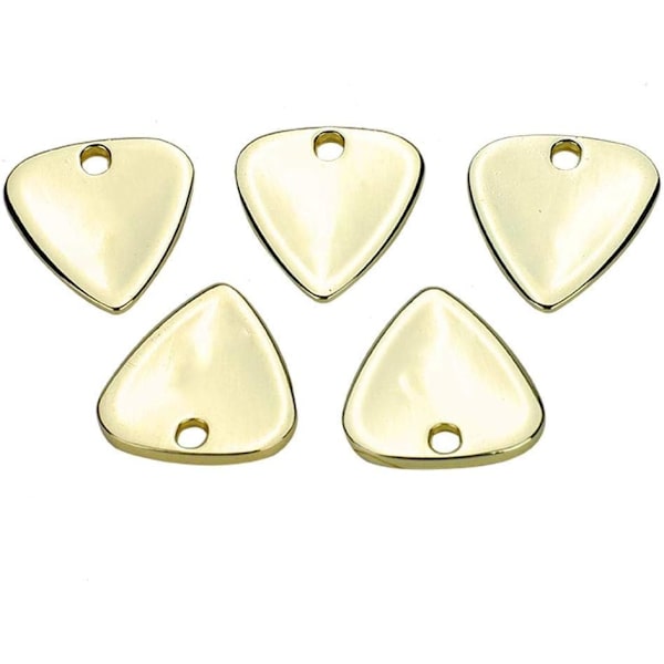 Guld - 5 högkvalitativa metallgitarrplektrumtillbehör för akustisk, bas eller elgitarr.