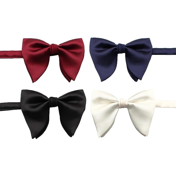 Herr Oversized Siden Satin Fluga Solid Färg