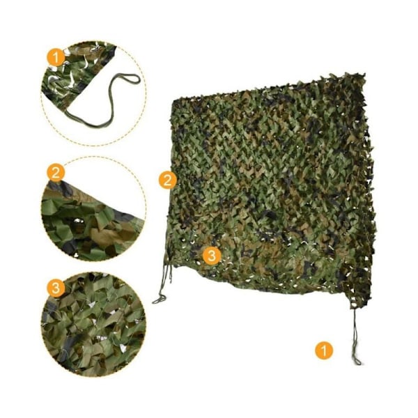 Grønt Camo Telt Rektangulært Camo Design Seil 3x4m Camo Netting for Solskjerming