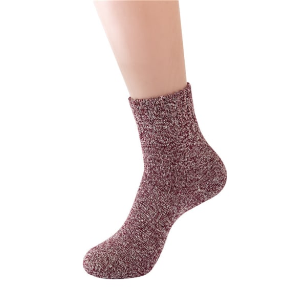 5 Pairs Women's Wool Socks Thick Knitted Retro Winter Warm Comfortable Round Socks Gift One Size