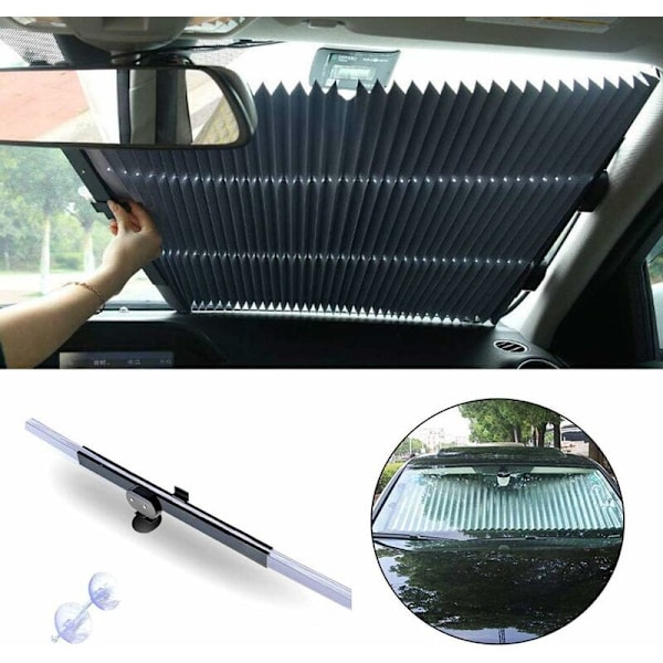 Automatisk infällbar bil solskydd bil vindruta hopfällbar anti-UV vikbar SUV lastbil bil nästan alla bilar (46cm bakre växel)