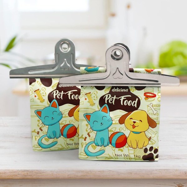 Ekstra Store Bulldog Clips, 2 stk. 30 cm pakke i rustfrit stål jumbo kæmpe bindepapirclips Støtte til tegnebræt, kunst, lærere, hjemmekontor (sølv)