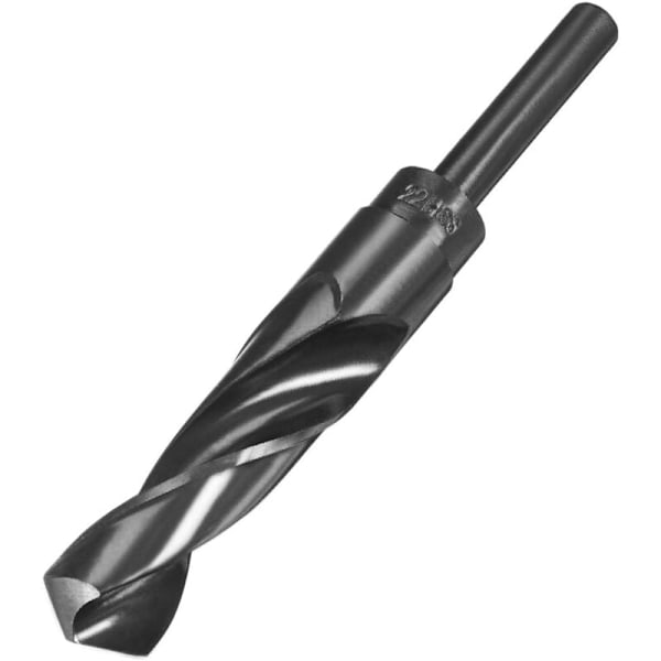 Spiralborr med reducerad skaftände 22 mm höghastighetsstål HSS 9341 Svart oxid med 1/2 tums rakt skaft
