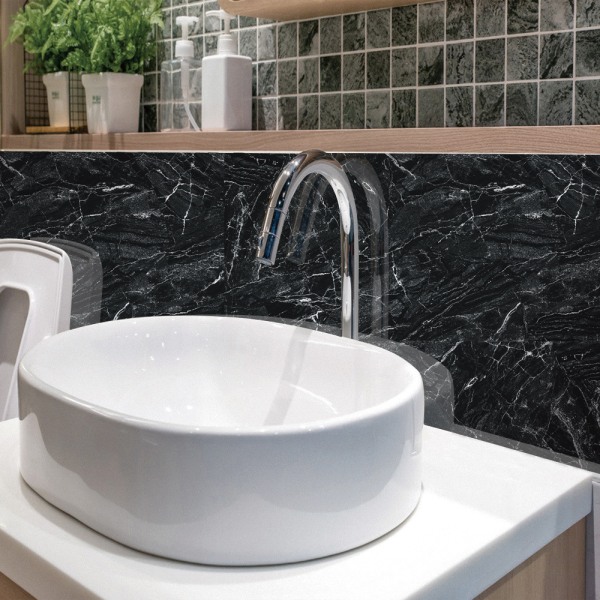 Marmor kakel klistermärken för badrum kök Backsplash vattentät O e42b |  Fyndiq