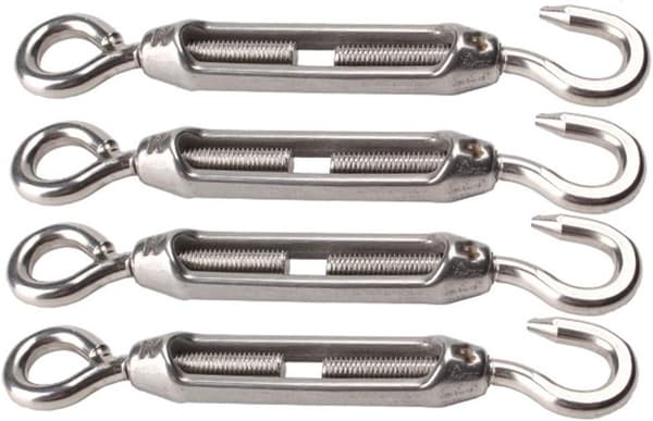 304 Rostfria stål M4 spännskruvar (set om 4)