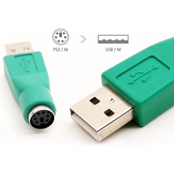 PS/2 til USB-adapter, USB-han til PS/2-hun-adaptere, erstatnings-PS/2 til USB-tastaturadapter til computermus og tastaturforbindelse