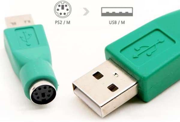 PS/2 til USB-adapter, USB hann til PS/2 hunn adaptere, erstatning