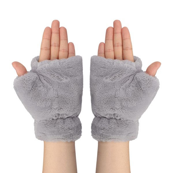 Dame Vinter Fingerless Komfortable Pels Varme Halv Finger Handsker Hånd Slid Blød Faux Pels Varme Vinter Kørsel Skrivning Handsker Julegave