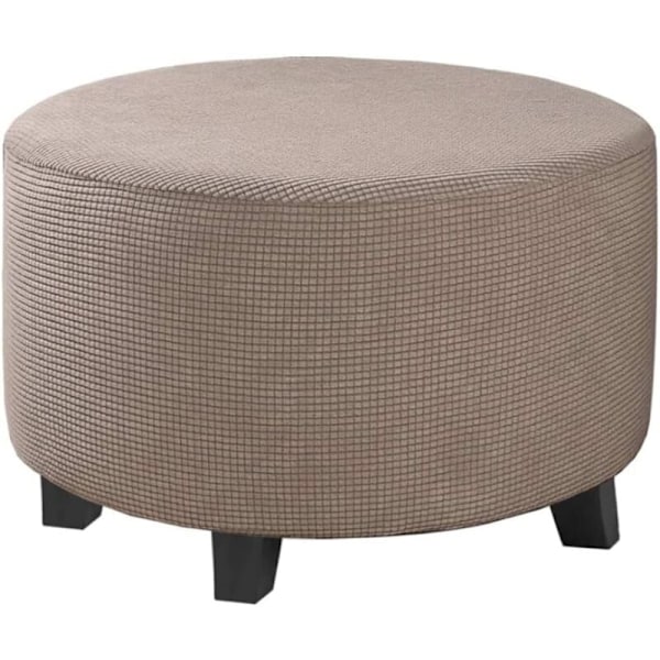 Utdragbart jacquard pufföverdrag (grå, stor), fotpallöverdrag, möbelskydd, pallöverdrag med halkskydd