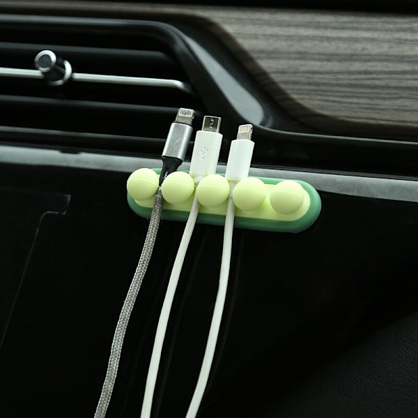 Sæt med 3 USB-kabelclips, ledningsholder, kabelstyring til bil, kontor, etableret, soveværelse, natbord