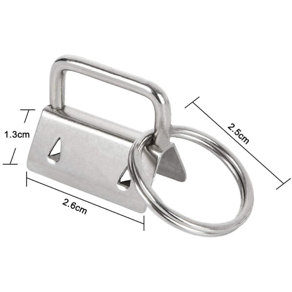 40 nyckelring nyckelring nyckelring nyckelringar bomullsarmband klämma 26mm silver vit lat