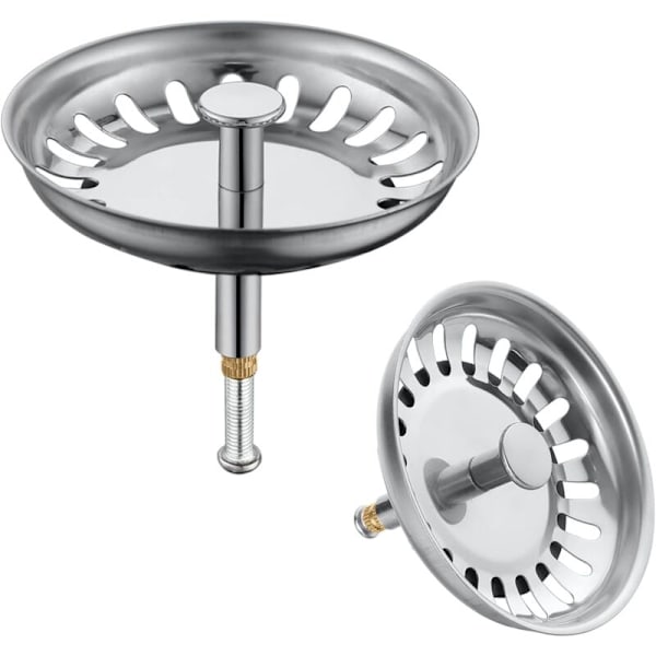 79 mm keittiön pesuallaskaulus, ruostumattomasta teräksestä valmistettu pesuallastulppa, 2 kpl, anti-bobing-kipsi, sopii useimpiin keittiön pesualtaisiin, parantaa sarjan käyttömukavuutta