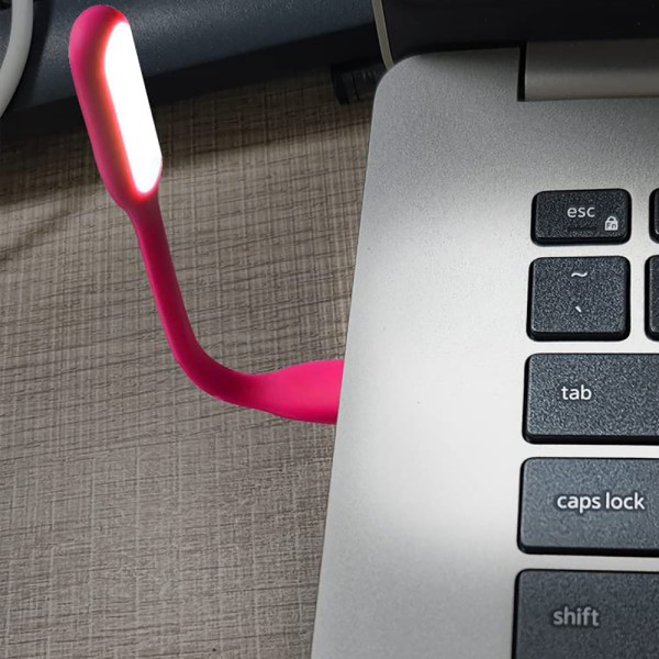 USB LED-lys, bærbar natlampe, kompatibel med powerbank, bærbar computer, læsning, computertastatur USB-læselampe (8 stk., pink)