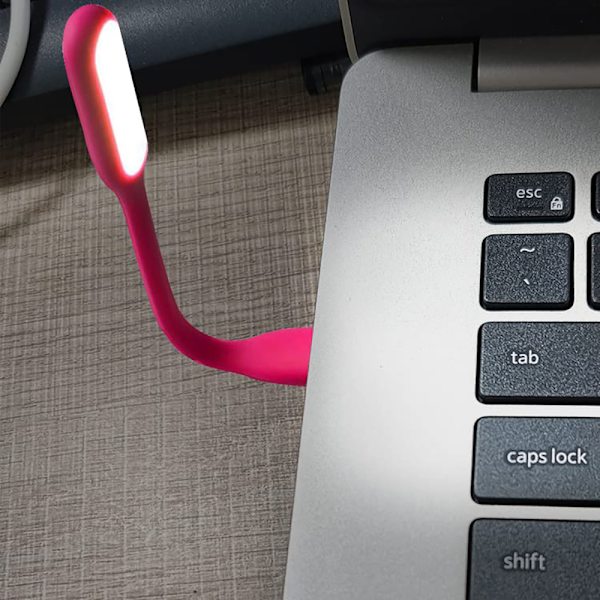 USB LED-lys - bærbar nattlys, kompatibel med powerbank, bærbar PC, lesing, datamaskin-tastatur USB-leselys (8 stk, rosa)