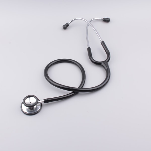 Stetoskop i rustfritt stål, voksen, svart bryststykke-hodesett