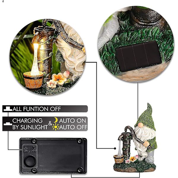 Solcellsbelagd trädgårdstomte-outfitstaty