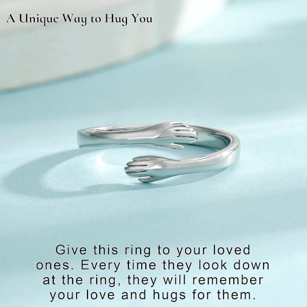 Hands Hug Åpen Ring Hypoallergenisk Rustfri Ringer Hypoallergenisk Rustfri Ringer