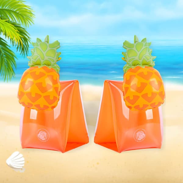 1 par uppblåsbara barnarmringar ananas vattenärmar barn simarmringar barn simringar 1-6 år simarmringar