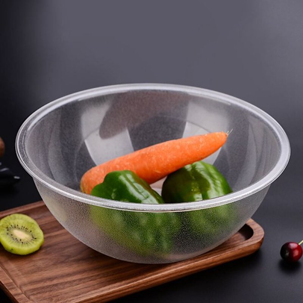 Store runde serveringsfade i transparent akryl til salater, frugter, buffeter, retter, fade