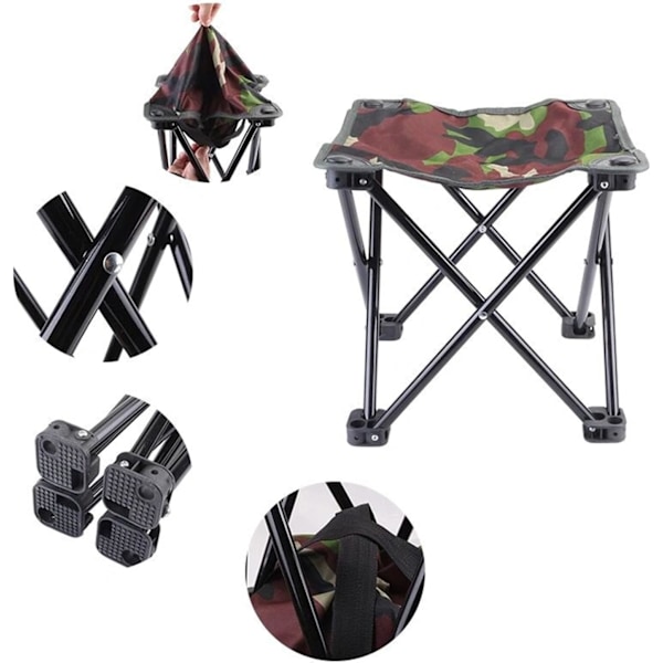 2-pack Campingstol, Vikbara Stolar, Bärbar Stol för Utomhus, Promenader, Vandring, Fiske, 150 kg Kapacitet med Bärväska (Svart Str