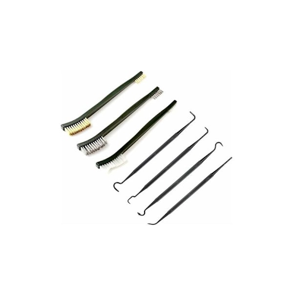 Metallbørster, 7 mini metallbørster for rengjøring av rust og støv sveiseslagg, liten metallbørste er laget av rustfritt stål i messing og nylon