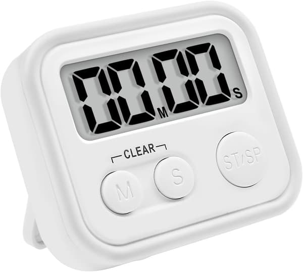 Digital Kök Timer för Matlagning, Magnetiska Timers med Hög Alarm och Nedräkningstimer för Matlagning, Matlagning, Studie, Träning, Vit