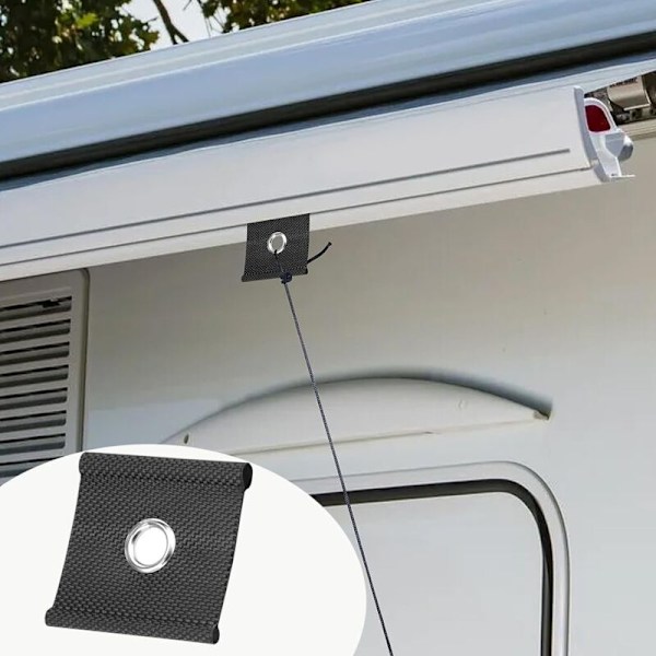 10 VIRKADE DELAR FÖR CAMPING - BILÄVENTYR 5/6 mm - 7/8 mm, Rörledningsskena, husbilskrok, rörledningskrok, krokar för taktält (svart)