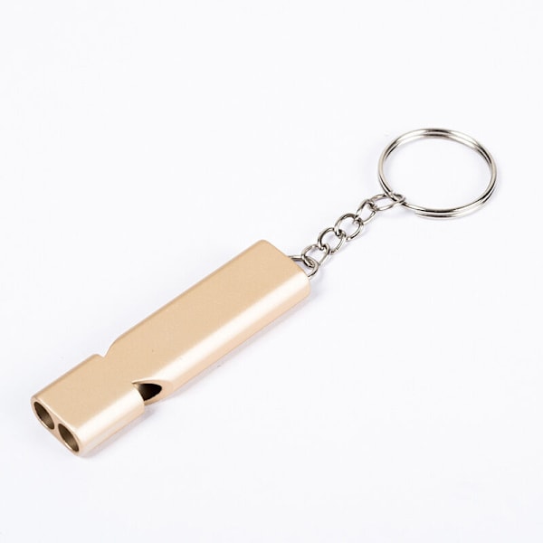 Överlevnadsvisselpipa, 3 rum, dubbelrörs nödvisselpipa, överlevnadsvisselpipa i aluminium med nyckelring, för nödsituationer, hundpromenader, träning, barn, utomhus