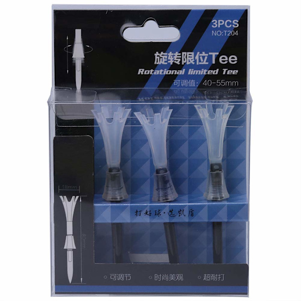 3-pak PP-plast justerbar golf tee T204