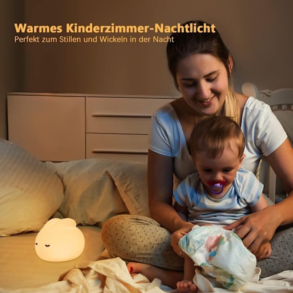 Kanin Nattlampa för Barn, Baby Nattlampa, Dimbar LED Touch Lampa för Barn, Kanin LED Nattlampa för Barn, Kanin Nattlampa (11D x 9.5W x 10.